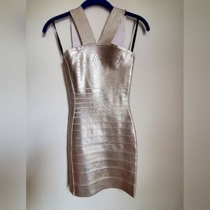 Marciano - Guiliana gold coated bandage dress XS